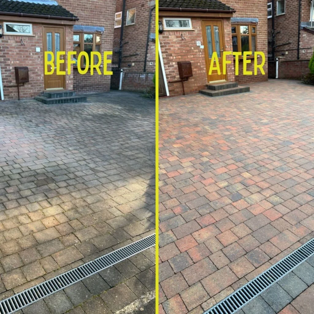 Photo of cleaning your driveway the P2 Wash way in Raleigh, North Carolina.