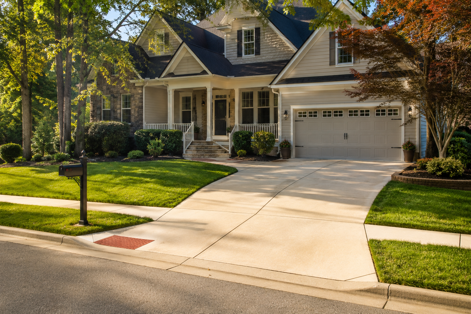 Clean driveway and entrance, Raleigh NC.