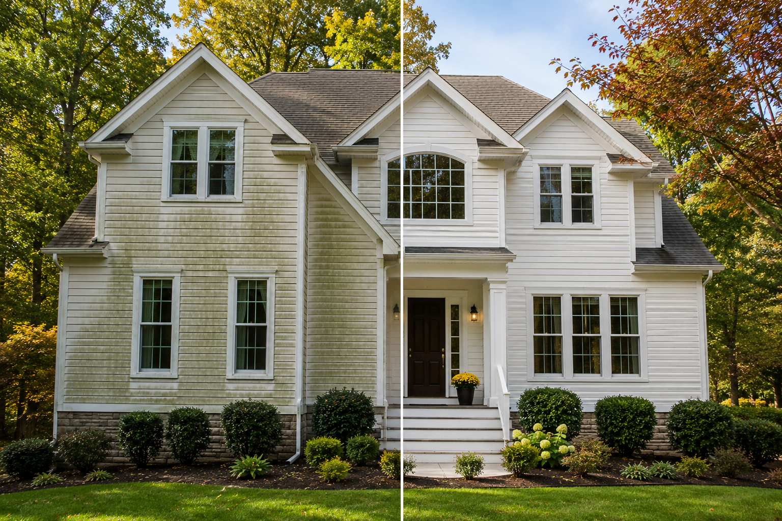Clean home exterior ready for fall and winter, Raleigh NC